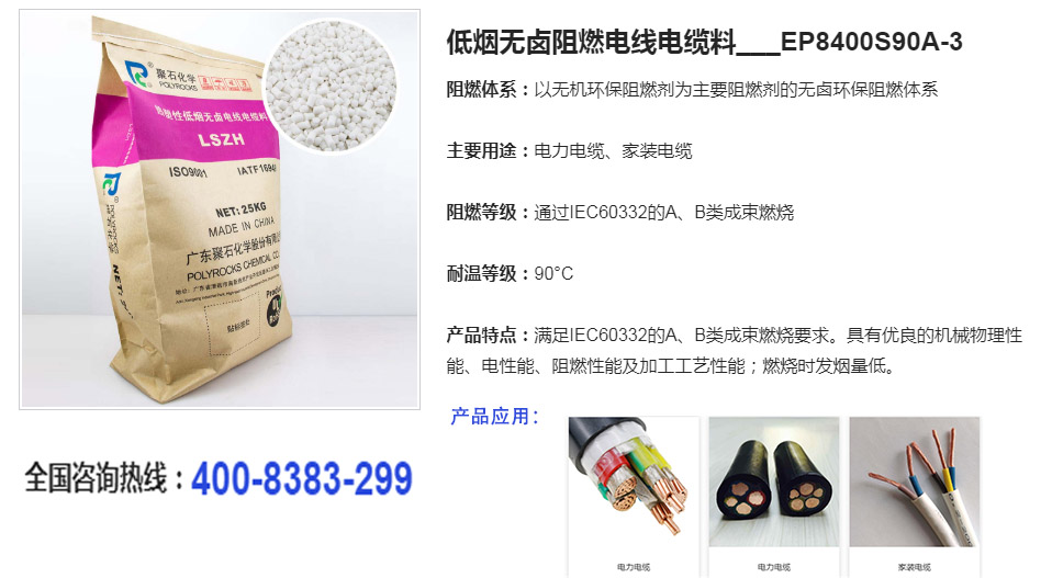 低烟无卤阻燃电线电缆料-J9国际站化学